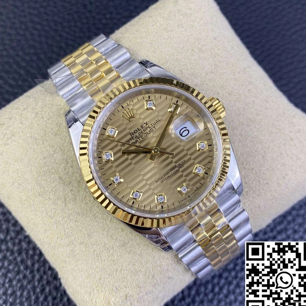 Rolex Hourmarker VS Datejust Silver 36MM M126233 Tone Diamond Dial Motif Two Factory 1231